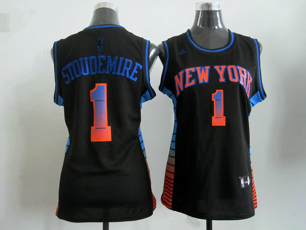2017 Women NBA New York Knicks #1 Stoudemire black jerseys->women nba jersey->Women Jersey
